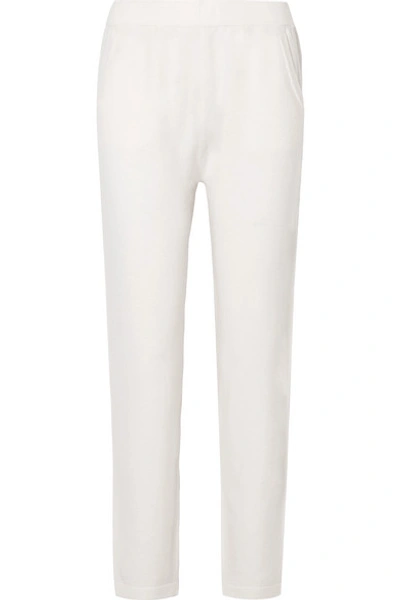 Allude Wool And Cashmere-blend Track Pants In Cream