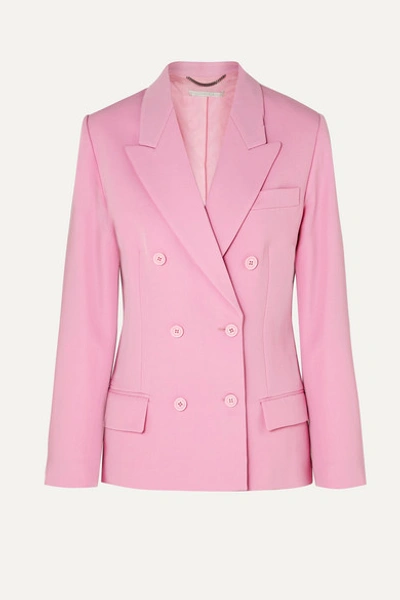 Stella Mccartney Double-breasted Wool-twill Blazer In Pink