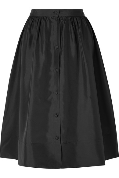 Deitas Nina Silk-twill Midi Skirt In Black | ModeSens