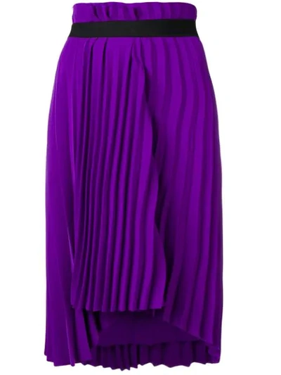 Balenciaga Fancy Asymmetrical Pleated Crepe Skirt In 5530