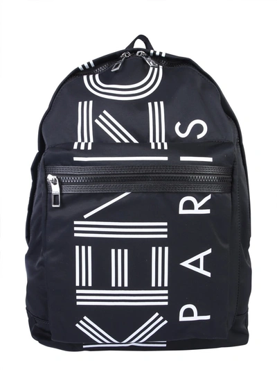 Kenzo Logo Backpack In Black