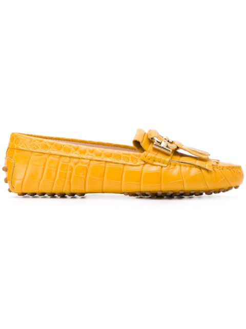 yellow driving shoes