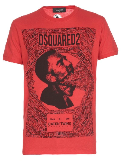Dsquared2 Printed Cotton T-shirt In Red
