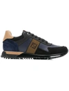 Fendi Embroidered Colorblock Sneakers In Blk/blue