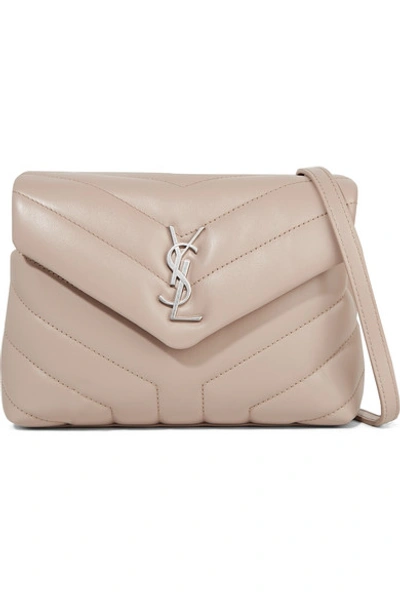 Saint Laurent Loulou Toy Quilted Leather Shoulder Bag In Beige