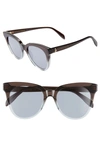 Alexander Mcqueen 53mm Cat Eye Sunglasses In Black Grey Gradient