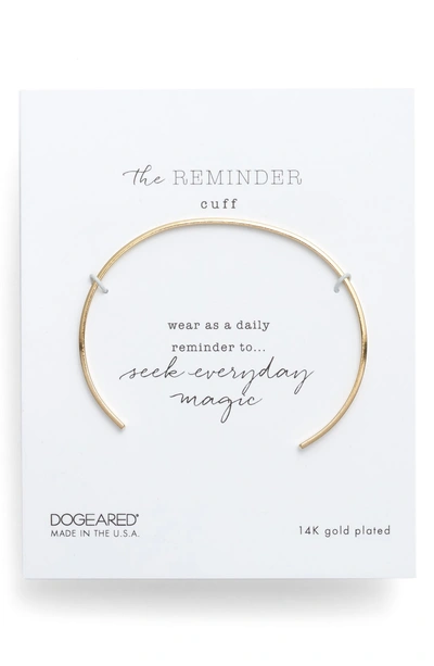 Dogeared Seek Everyday Magic Thin Cuff Bracelet In Gold Dipped