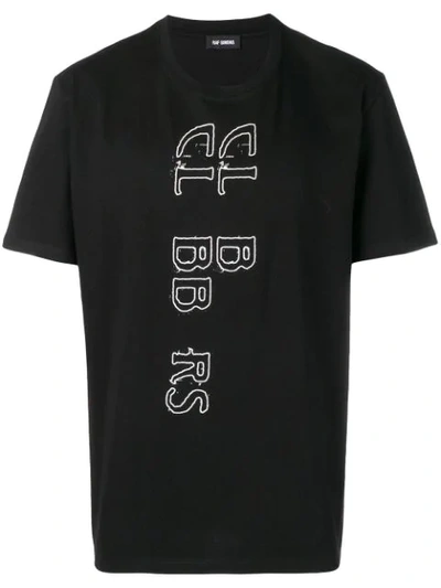 Raf Simons Clubbers-print Cotton T-shirt In Black