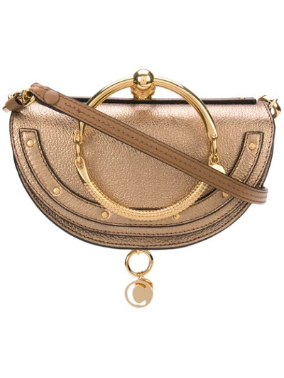 Chloé Chloe Small Nile Leather Metallic Minaudiere In Metallic Gold.