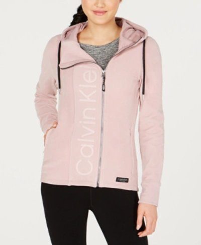 Pink Calvin Klein Performance Parka Calvin Klein Women's Mock-Neck