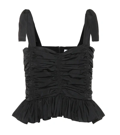 See By Chloé Ruched Tie-detailed Shell Top In Black