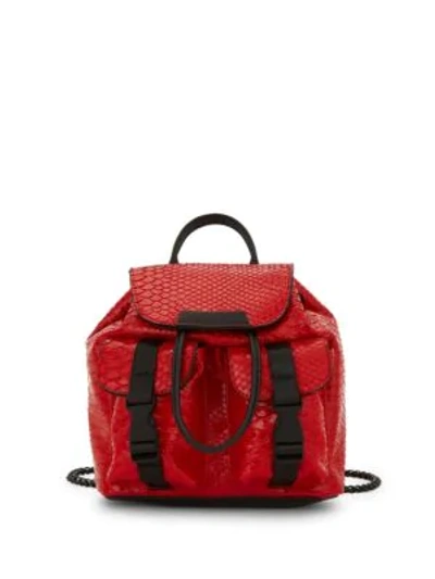 Kendall + Kylie Textured Drawstring Backpack In Red