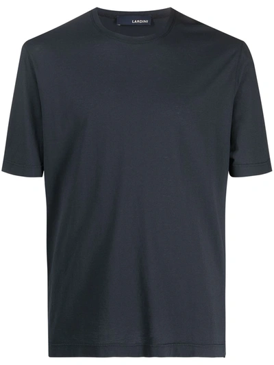 Lardini Crewneck Cotton T-shirt In Blue