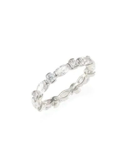 Adriana Orsini Round & Oval-cut Cubic Zirconia Band Ring In Rhodium