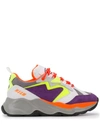 Msgm 50mm Attack Mesh & Suede Sneakers In Purple