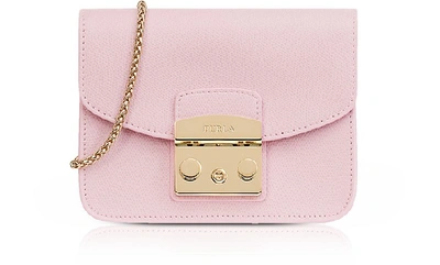 Furla Mini Metropolis Leather Crossbody Bag - Pink In Camelia E Pink/gold