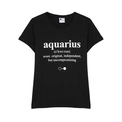 A Black & White Story Aquarius-print Cotton T-shirt In Black And White