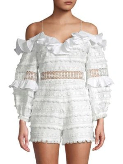 Alexis Ramyna Tiered Ruffle Romper In White