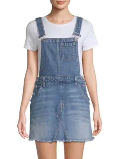 7 For All Mankind Mini Skirt Overalls In Blue