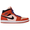 Nike Men's Air Jordan Retro 1 Mid Premium Basketball Shoes, Red