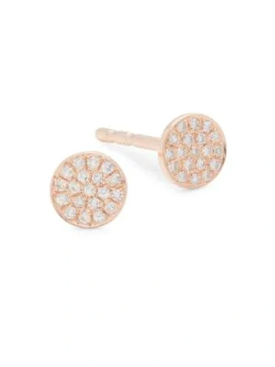 Saks Fifth Avenue Women's 14k Rose Gold & 0.07 Tcw Diamond Stud Earrings