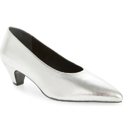 Seychelles Delta Pump In Silver Leather