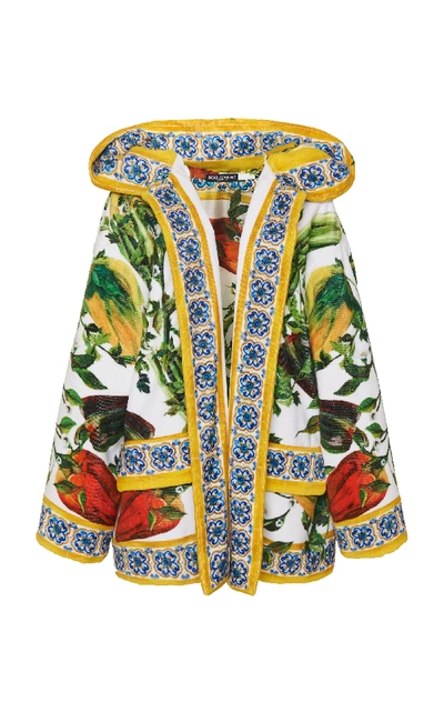 Dolce & Gabbana Pepper-print Satin Bathrobe In Floral