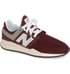 New Balance 247 Sneaker In Nb Burgundy Mesh/ Suede