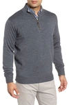 Peter Millar Crown Soft Wool Blend Quarter Zip Sweater In Charcoal