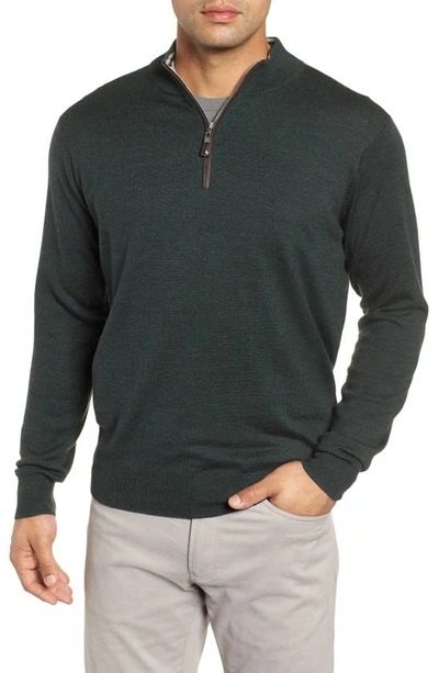 Peter Millar Crown Soft Wool Blend Quarter Zip Sweater In Woodland