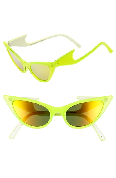 Le Specs The Prowler 55mm Sunglasses In Neon Yellow