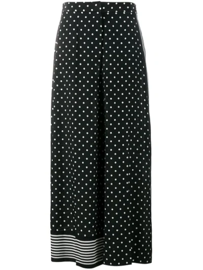 Stella Mccartney Woman Cropped Printed Silk Crepe De Chine Wide-leg Pants Black