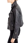 Jcrew Collection Washed Leather Moto Jacket In Black