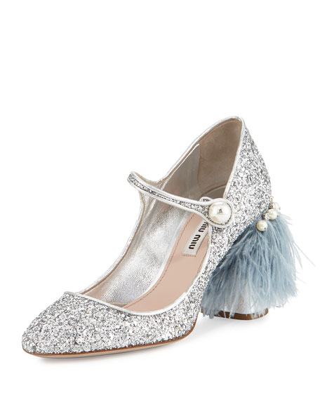 miu miu feather heels