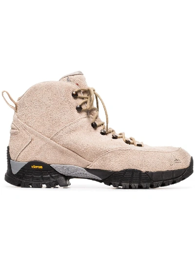 Roa Andreas Suede Hiking Boots In Nude/neutrals