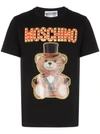Moschino Cotton Logo Ringmaster Bear T-shirt In 1555 Black