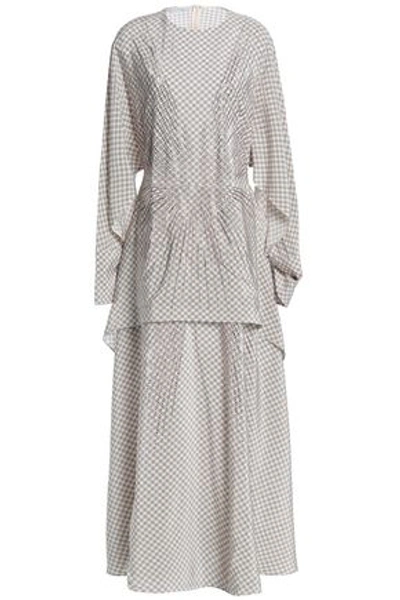 Stella Mccartney Printed Silk Maxi Dress In Taupe