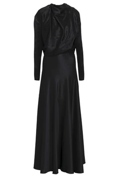 Vionnet Silk-satin Maxi Dress In Black