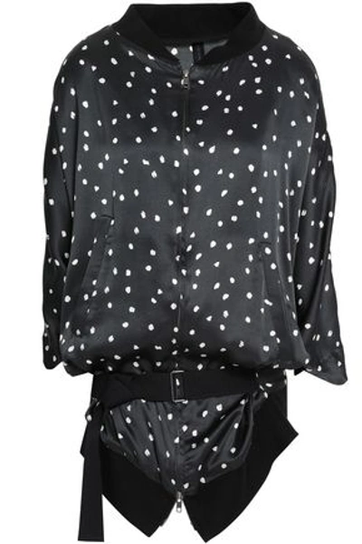 Ann Demeulemeester Woman Polka-dot Silk-satin Bomber Jacket Black