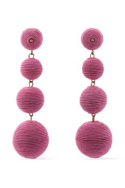 Kenneth Jay Lane Gold-tone Cord Earrings In Pink