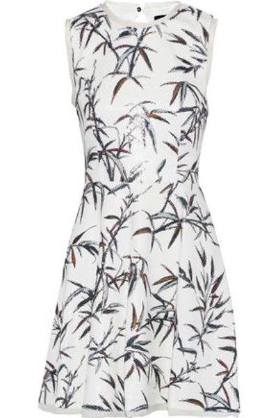 Rachel Zoe Waverly Cutout Printed Sequined Cady Mini Dress In White