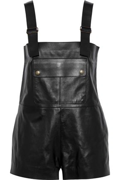 Red Valentino Woman Leather Playsuit Black