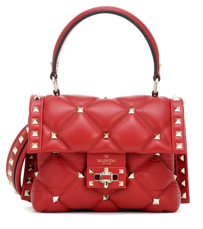 Valentino Garavani Candystud Mini Leather Shoulder Bag In Red