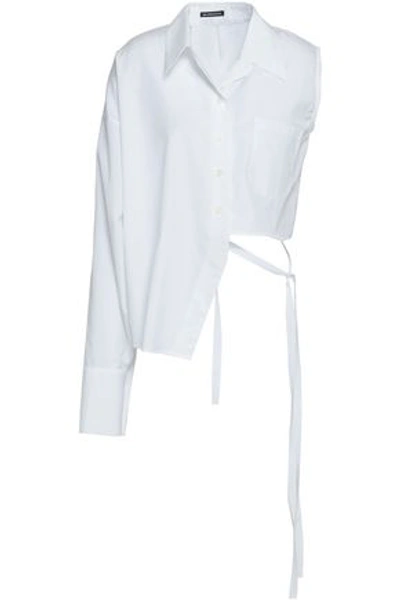 Ann Demeulemeester Woman Asymmetric Cotton-poplin Shirt White