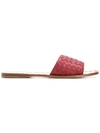 Bottega Veneta Ravello Intrecciato Leather Slides In Pink