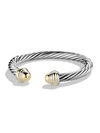 David Yurman Women's Cable Classics Bracelet With Gemstones & 14k Yellow Gold In Gold/silver