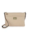Karl Lagerfeld Diamond Stitched Leather Crossbody Bag In Shell