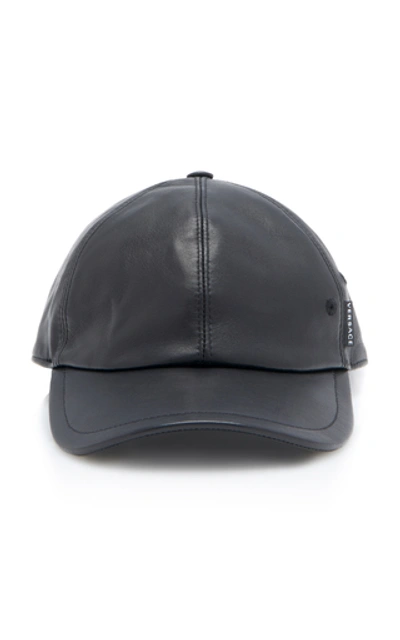 Versace Leather Cap In Black