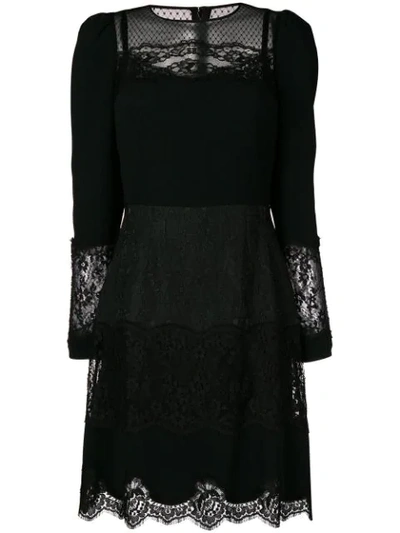 Dolce & Gabbana Lace Panel Dress In Black