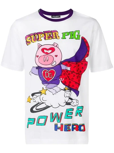 Dolce & Gabbana Super Pig Print T-shirt In Multi
